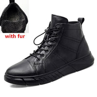 Winter Snow Boots plush Warm Genuine Natural Leather Handmade high top Men Winter Shoes ankle boots big size 48 with fur o4