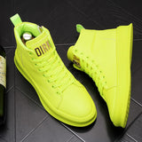 Fashion Foward Men Casual Shoes High Top Green Hip Hop Shoes For Man British Trending Leisure Shoes Size 38-43 Zapatos