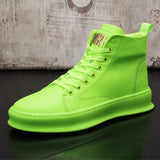 Fashion Foward Men Casual Shoes High Top Green Hip Hop Shoes For Man British Trending Leisure Shoes Size 38-43 Zapatos